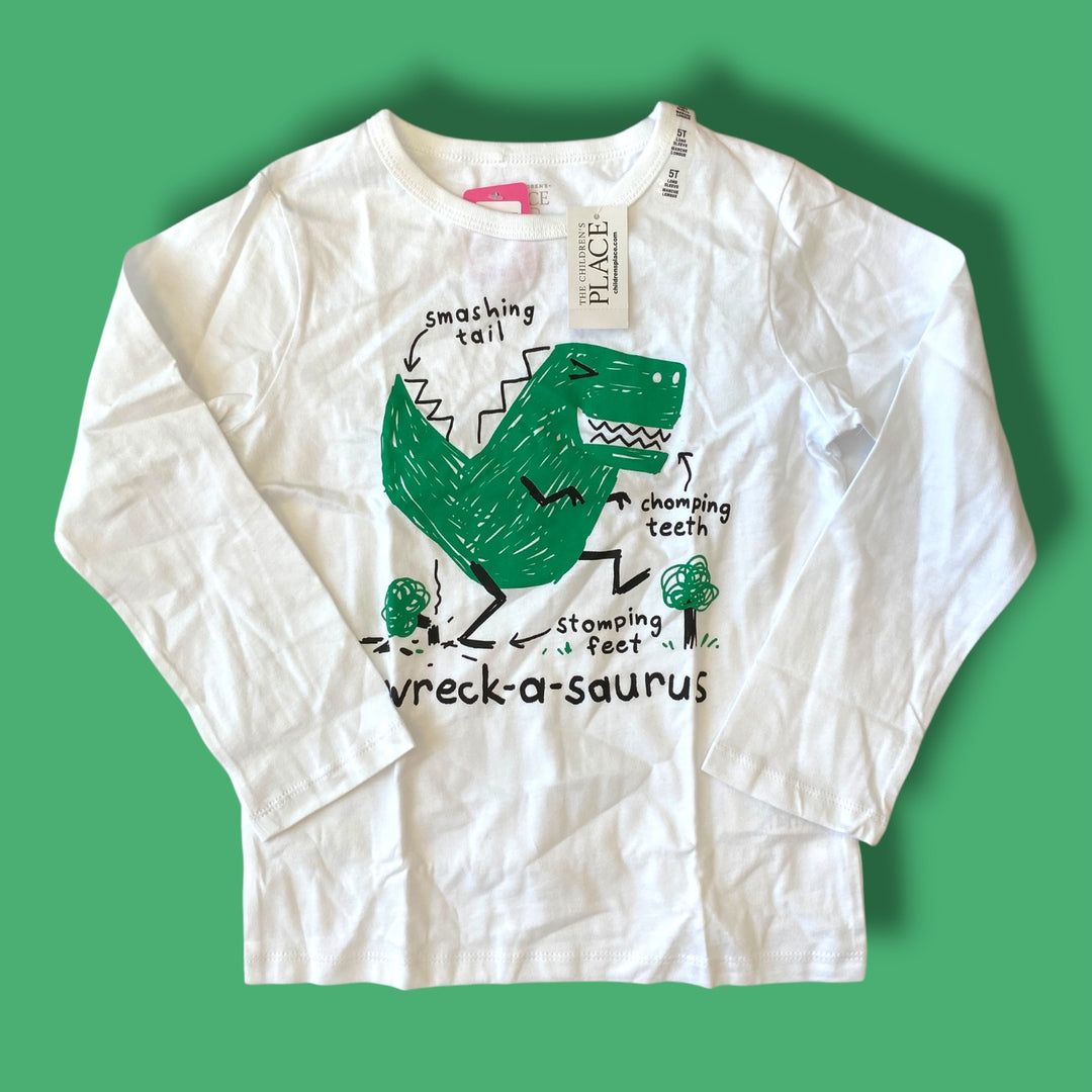 White The Childrens Place dino long, 5Y