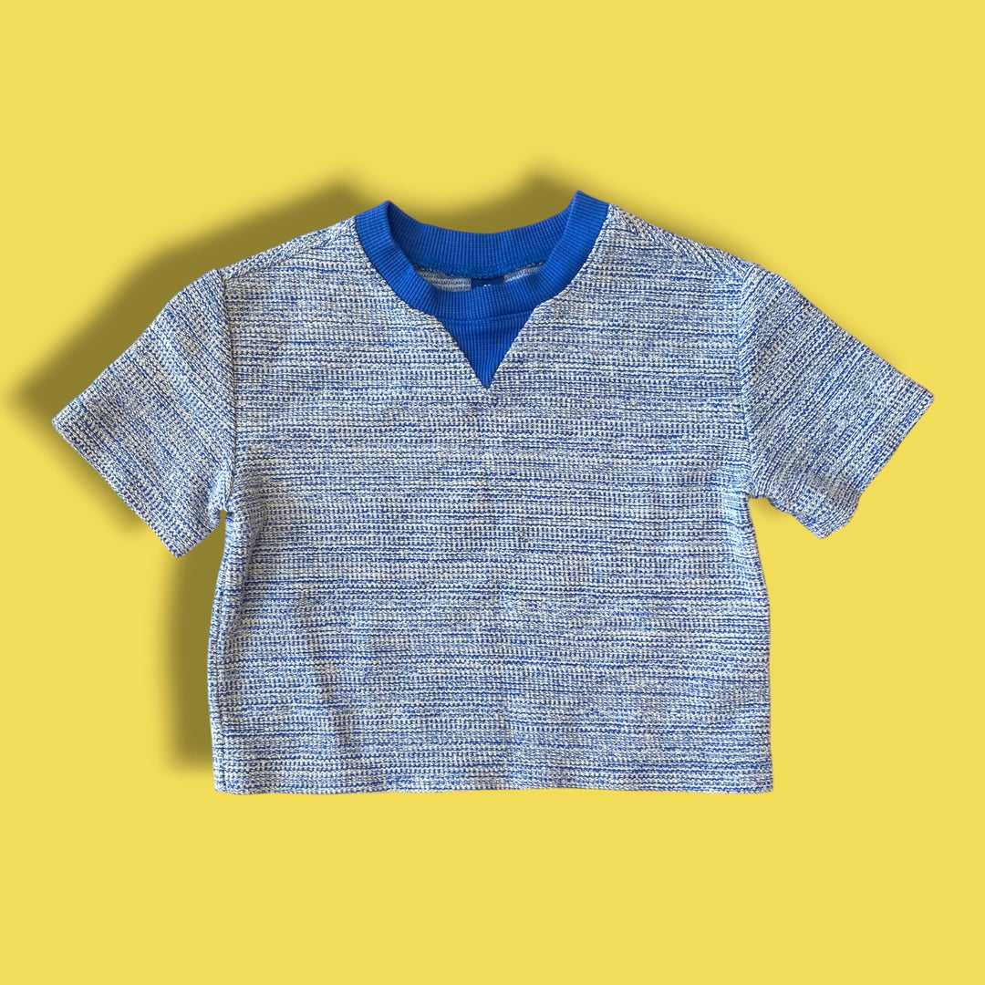 blue Old Navy boxy knit tee, 4Y