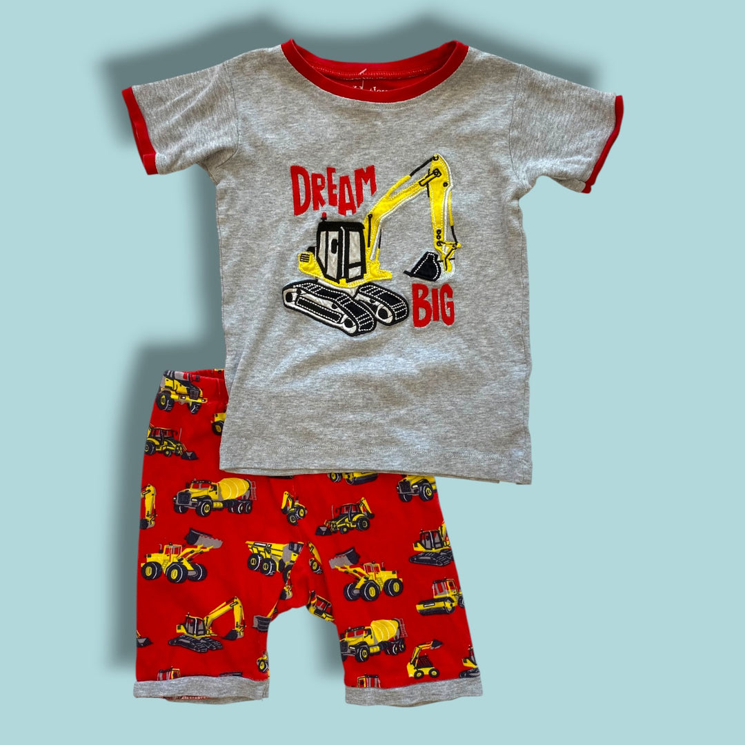 red Hatley construction pjs set, 4Y