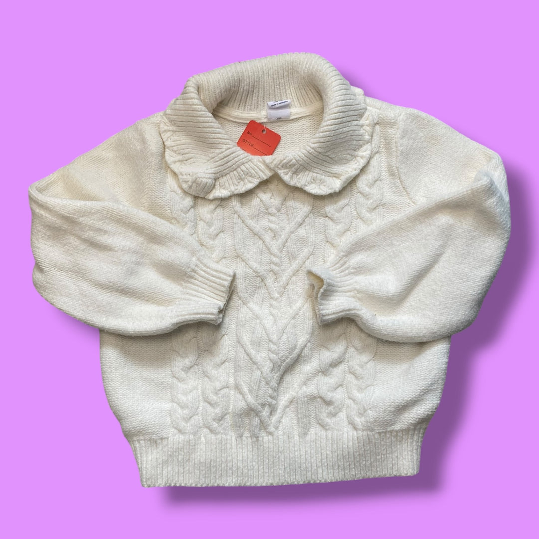 white gap collared sweater, 4y