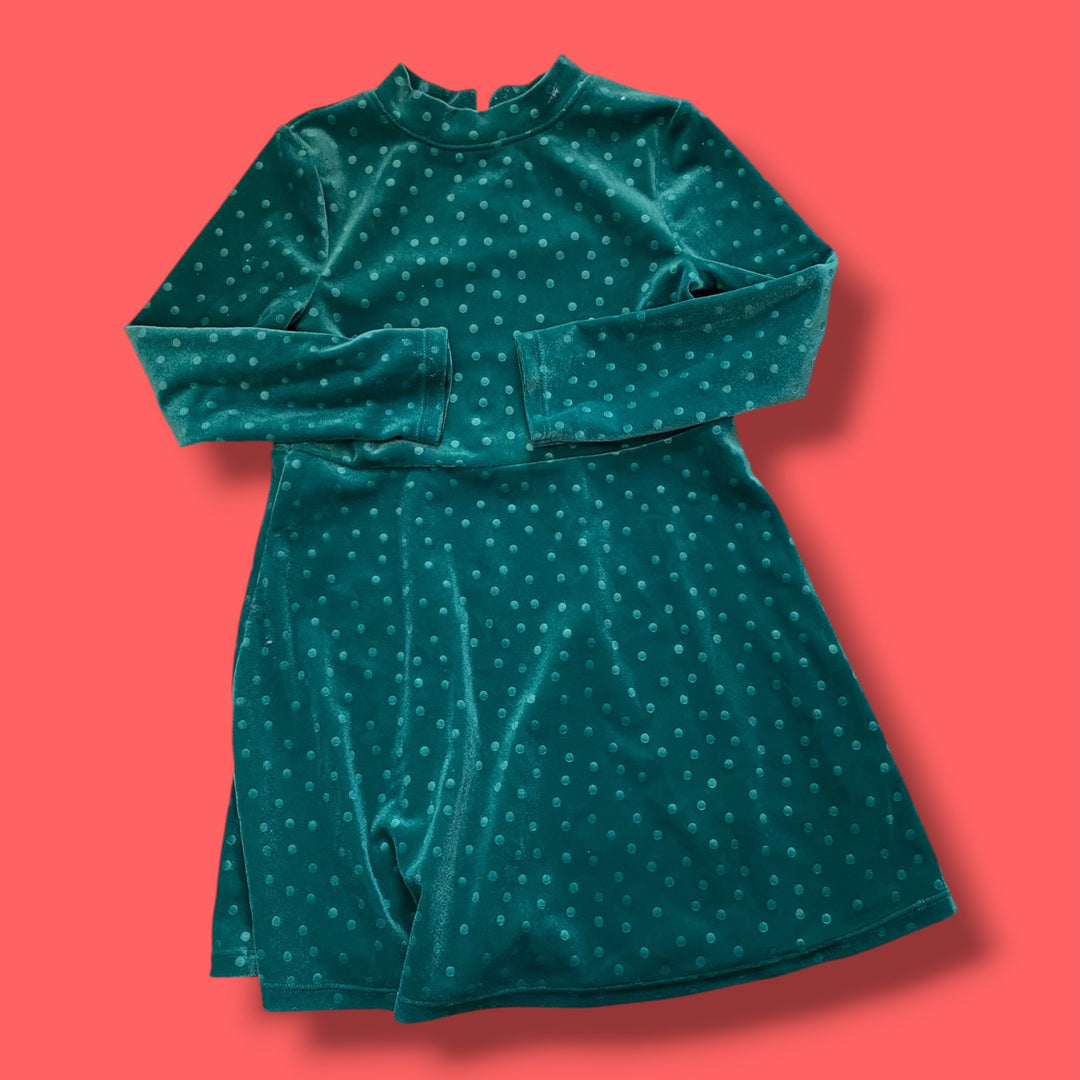 green cat&amp;jack velour dress, 4y
