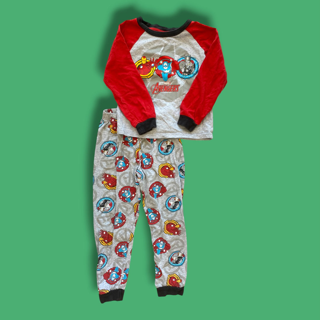 grey Marvel avengers pj set, 4/5Y