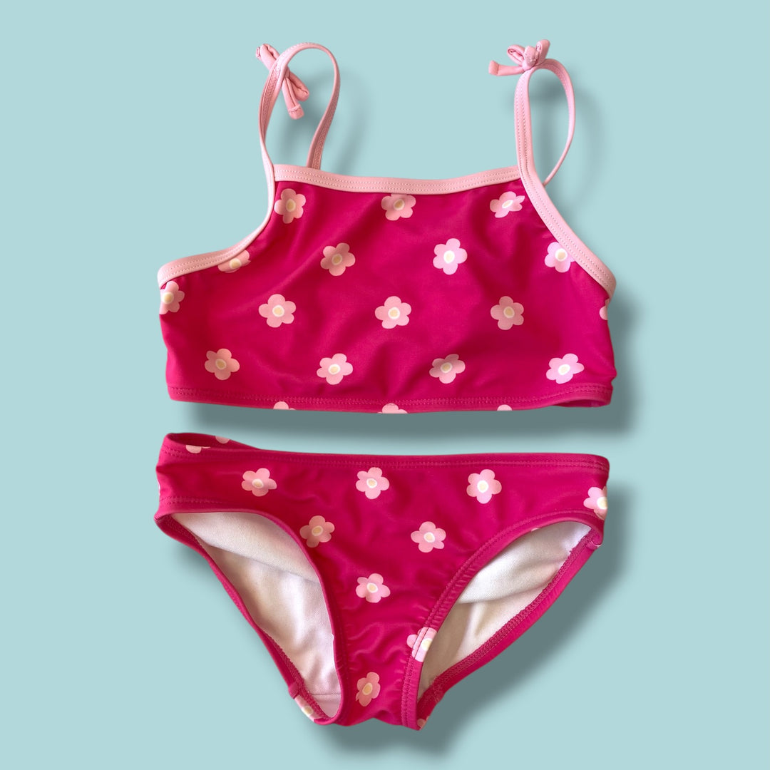 pink Carters 2 piece flowers swim, 7Y