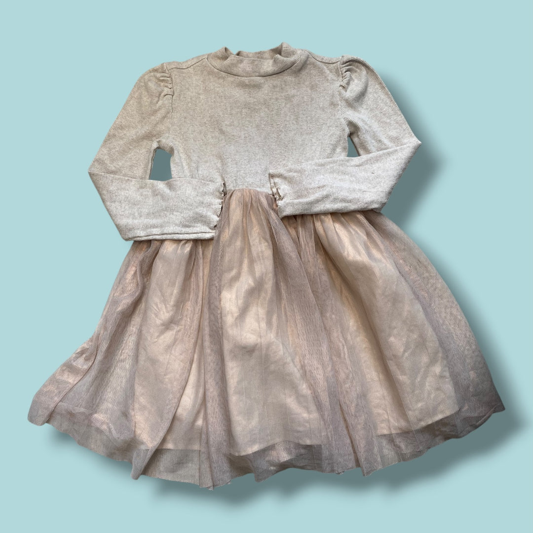 beige gap tulle dress, 6/7y