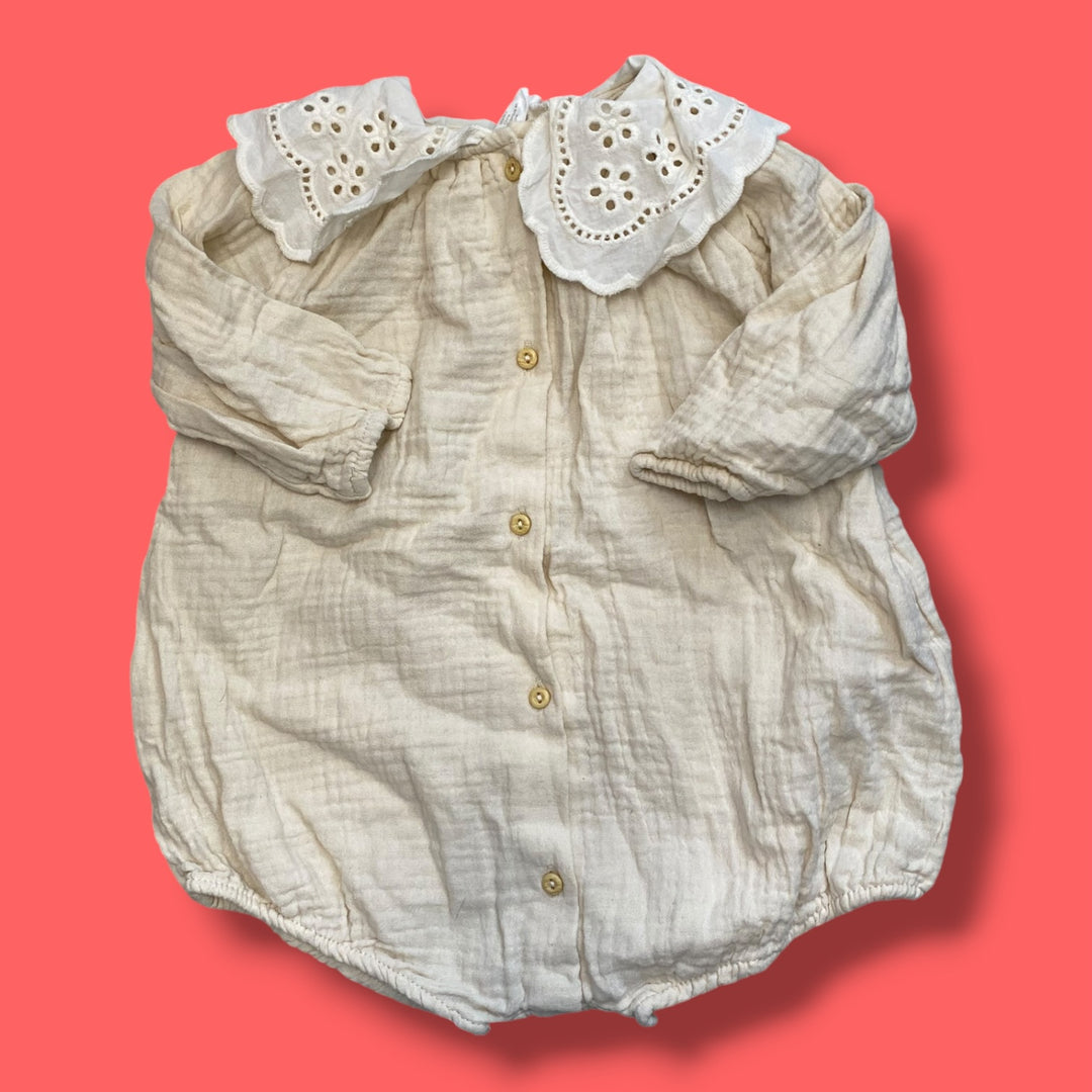 beige h&amp;m romper, 3-6m