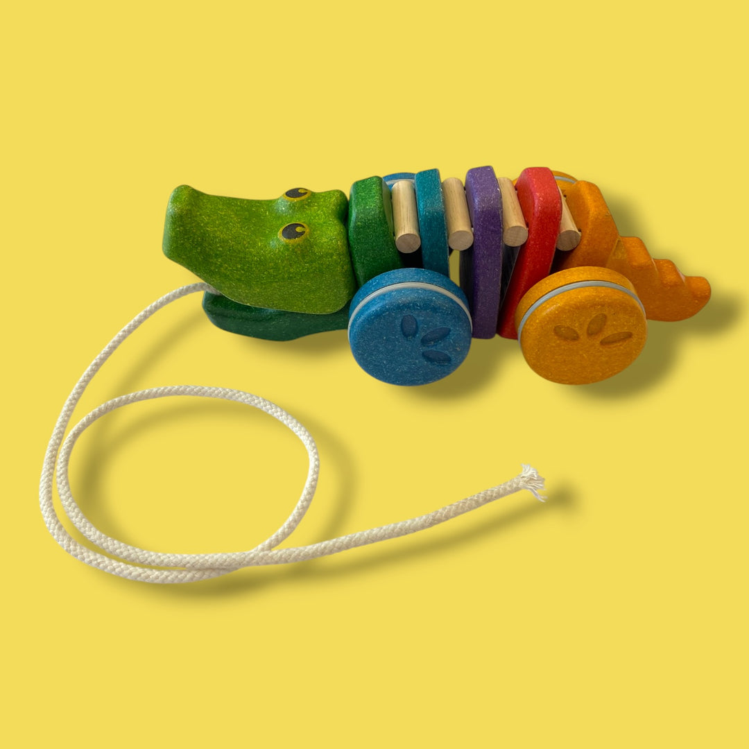 multi Plan Toys wooden pull string croc