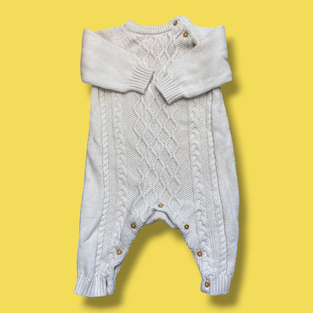 beige h&amp;m romper, 4-6m