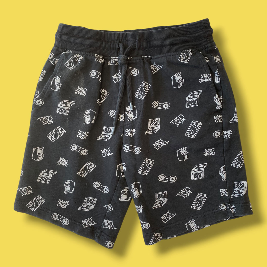 Black Wool Worths Shorts, 7Y