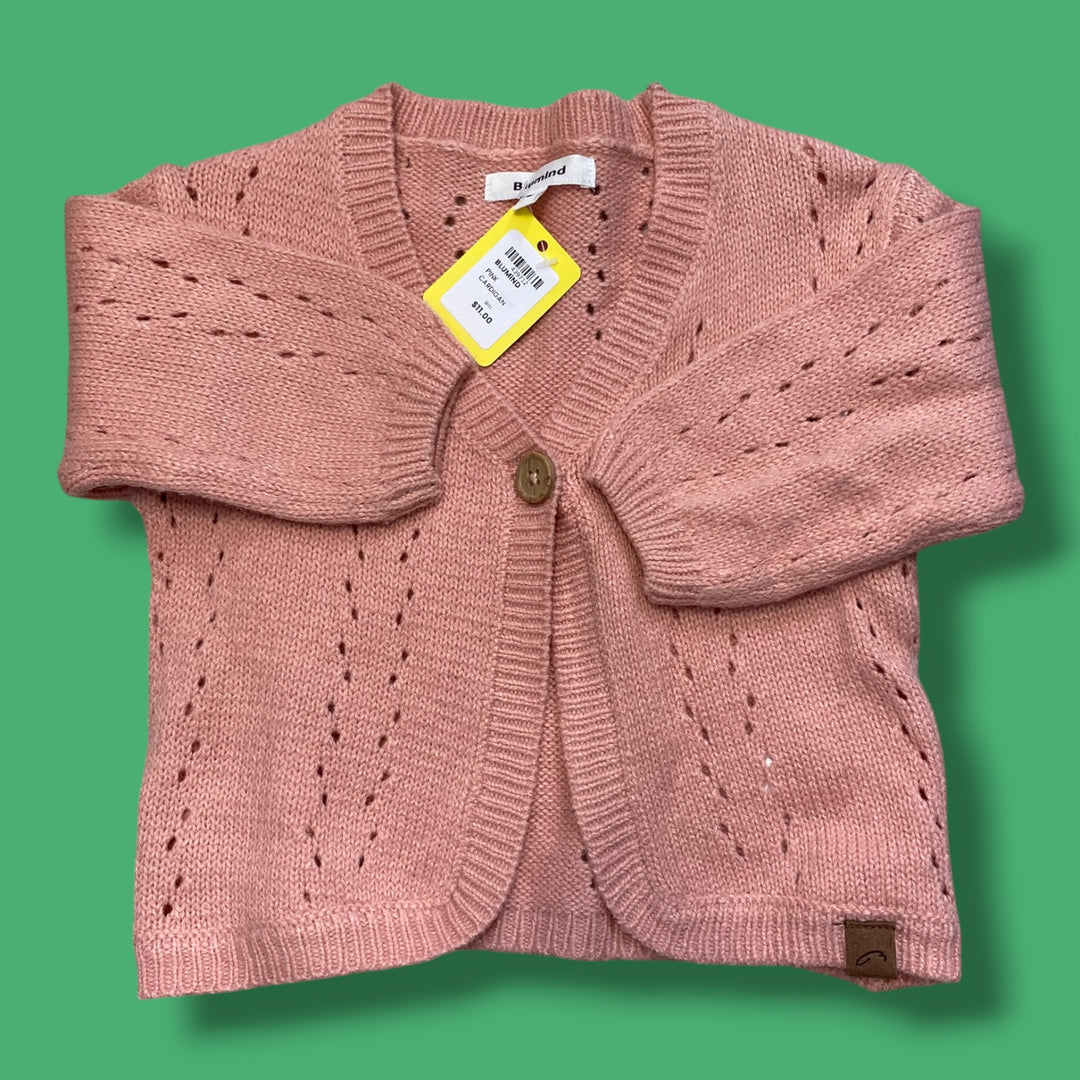 pink blumind cardigan, 9m
