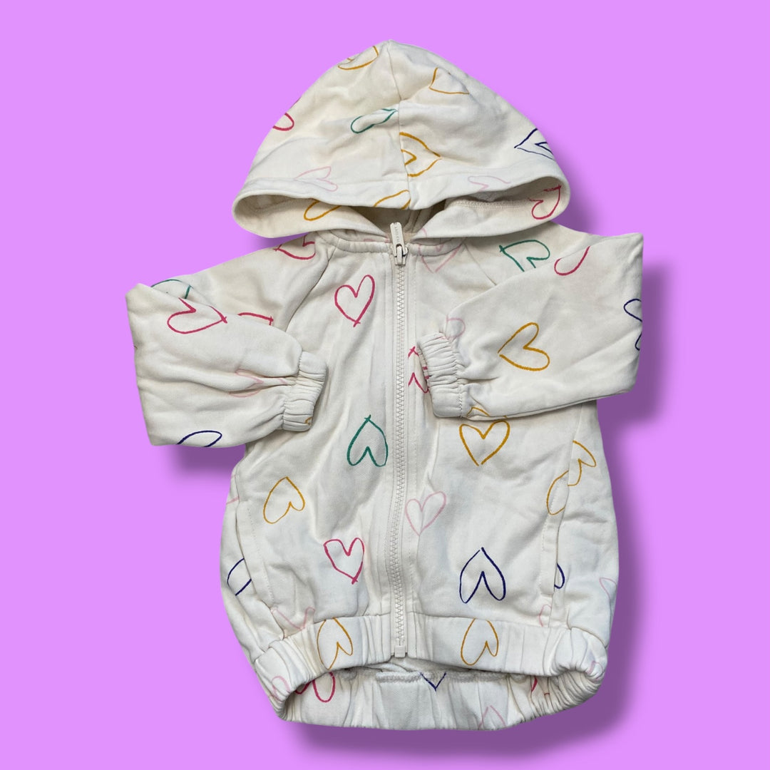 beige old navy zip hoodie, 18-24m