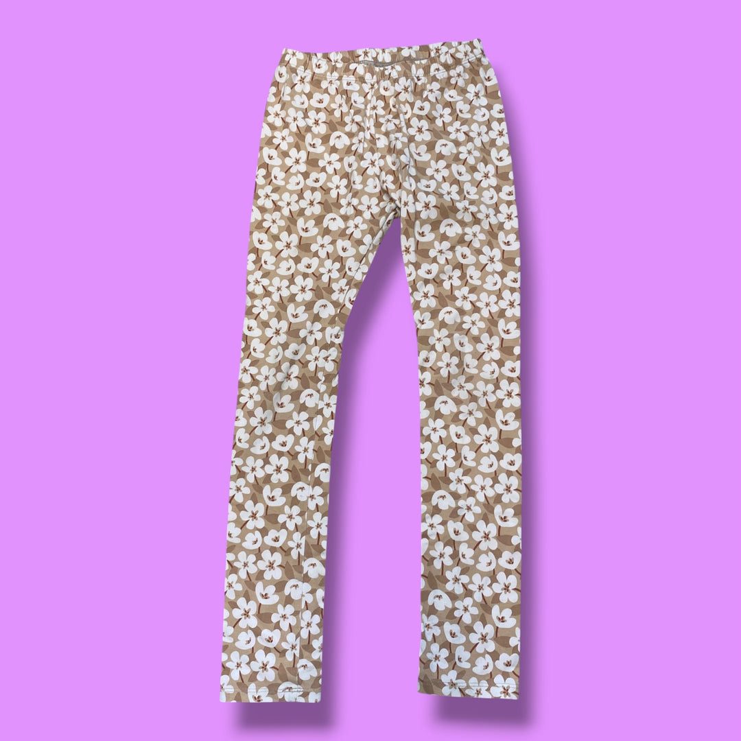 tan jax&amp;lennon floral legging, 9-10y