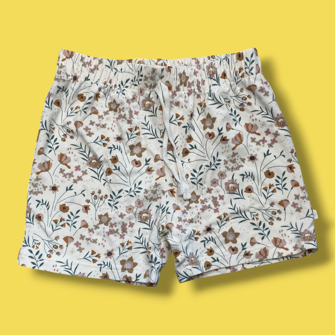 beige jax&amp;lennon floral shorts, 7-8Y
