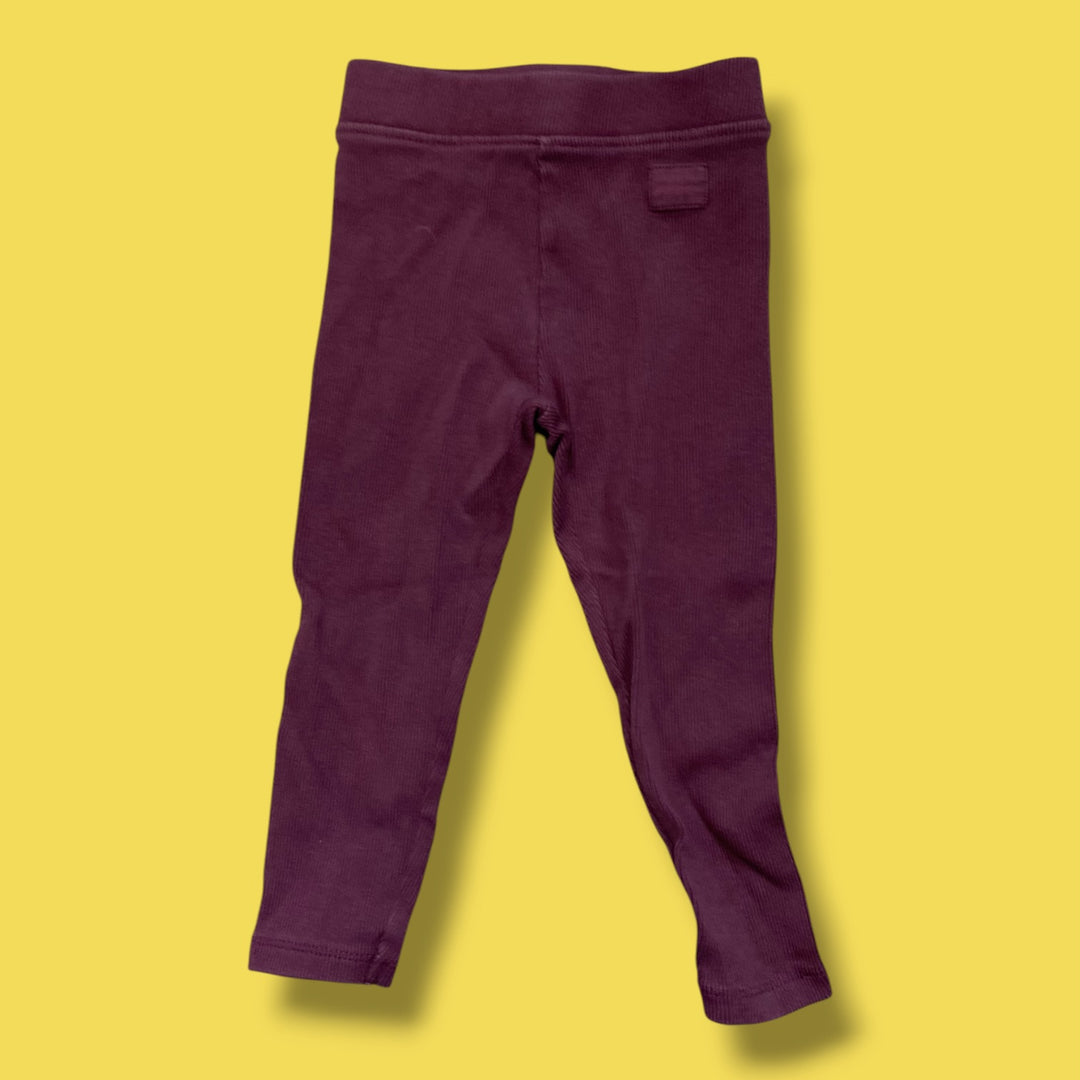 purple zara ribbed legging, 2y