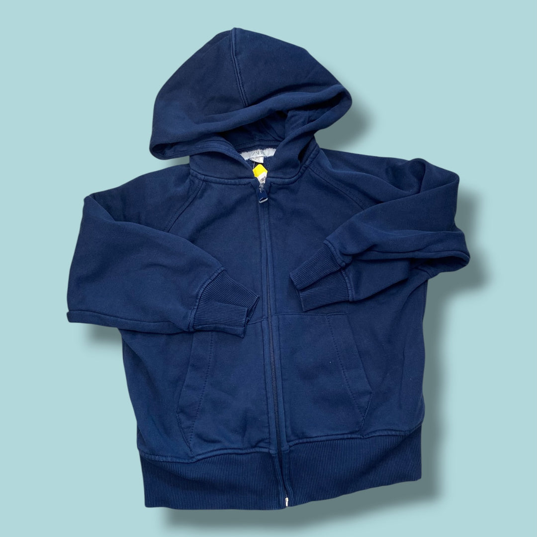 blue zara zip hoodie, 6/7y