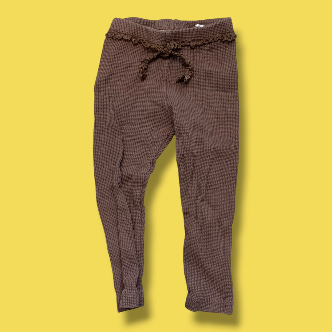 brown zara waffle pant, 2y