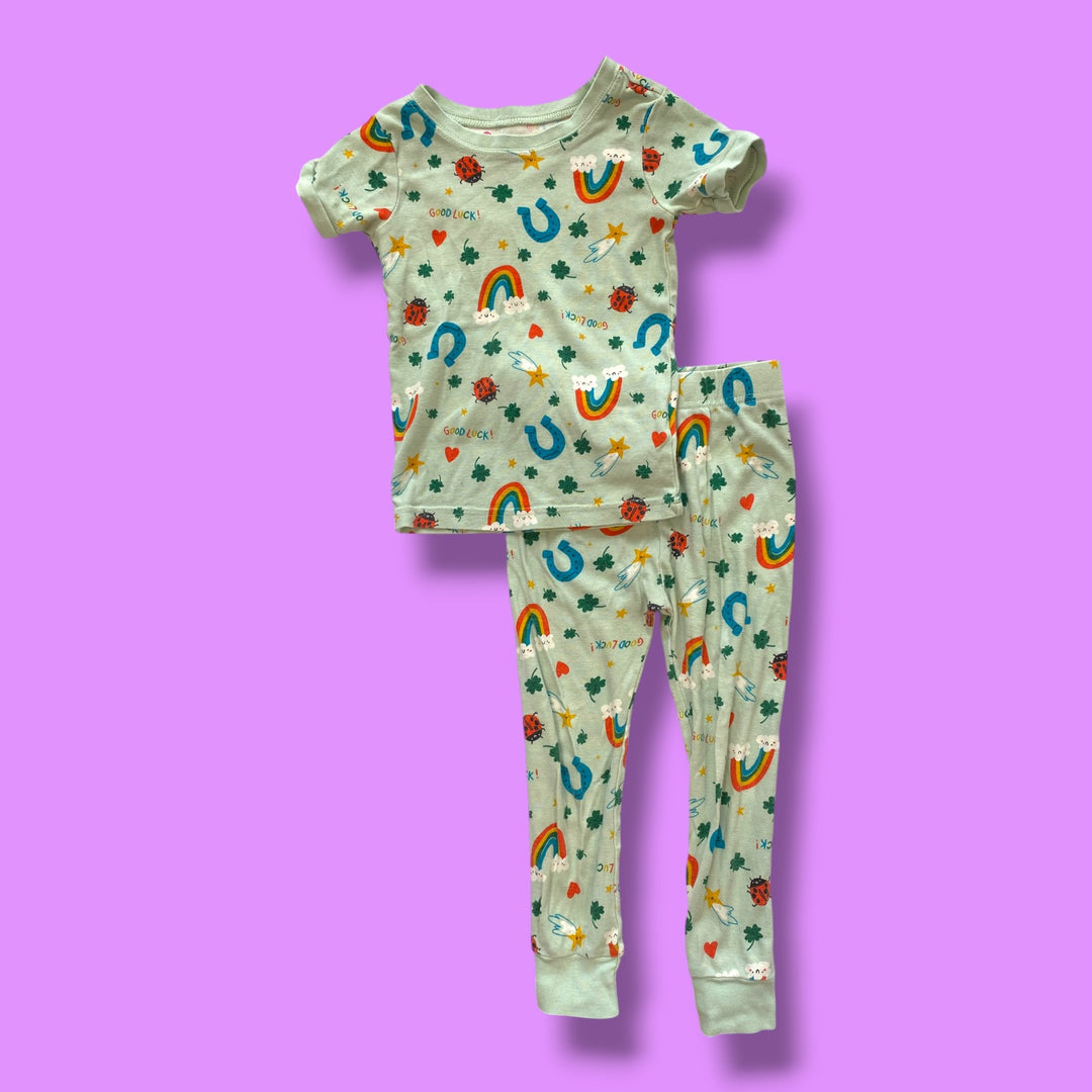 Green Old Navy 2 piece PJS, 3Y