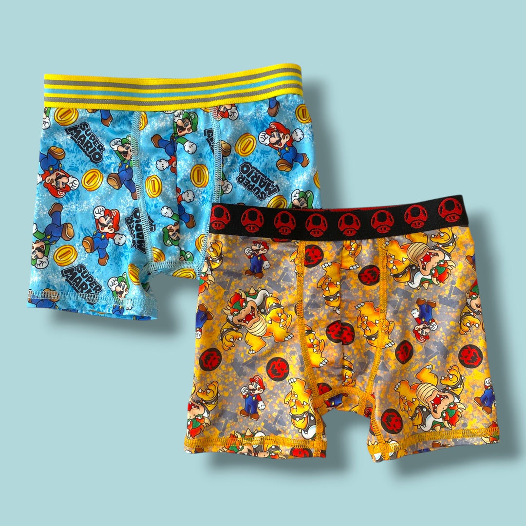 Super Mario Set of 2 Boxers, 4Y