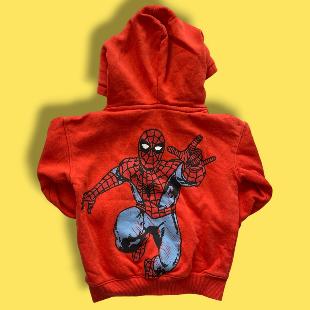 Red H&amp;M spiderman sweatshirt, 3/4y