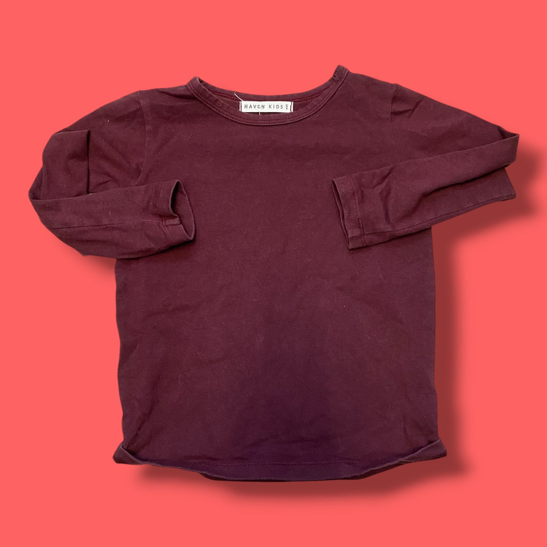burgundy haven kids long sleeve, 4/5y