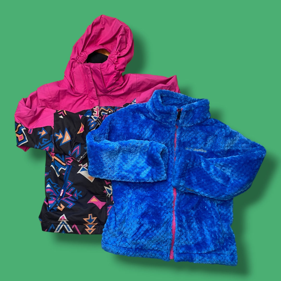 blue columbia  2 piece jacket, 6y
