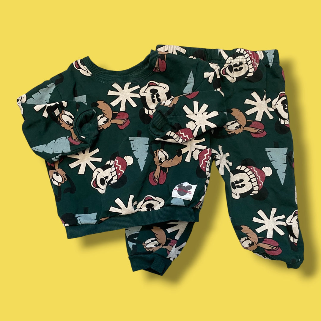 green disney baby mickey set, 12m