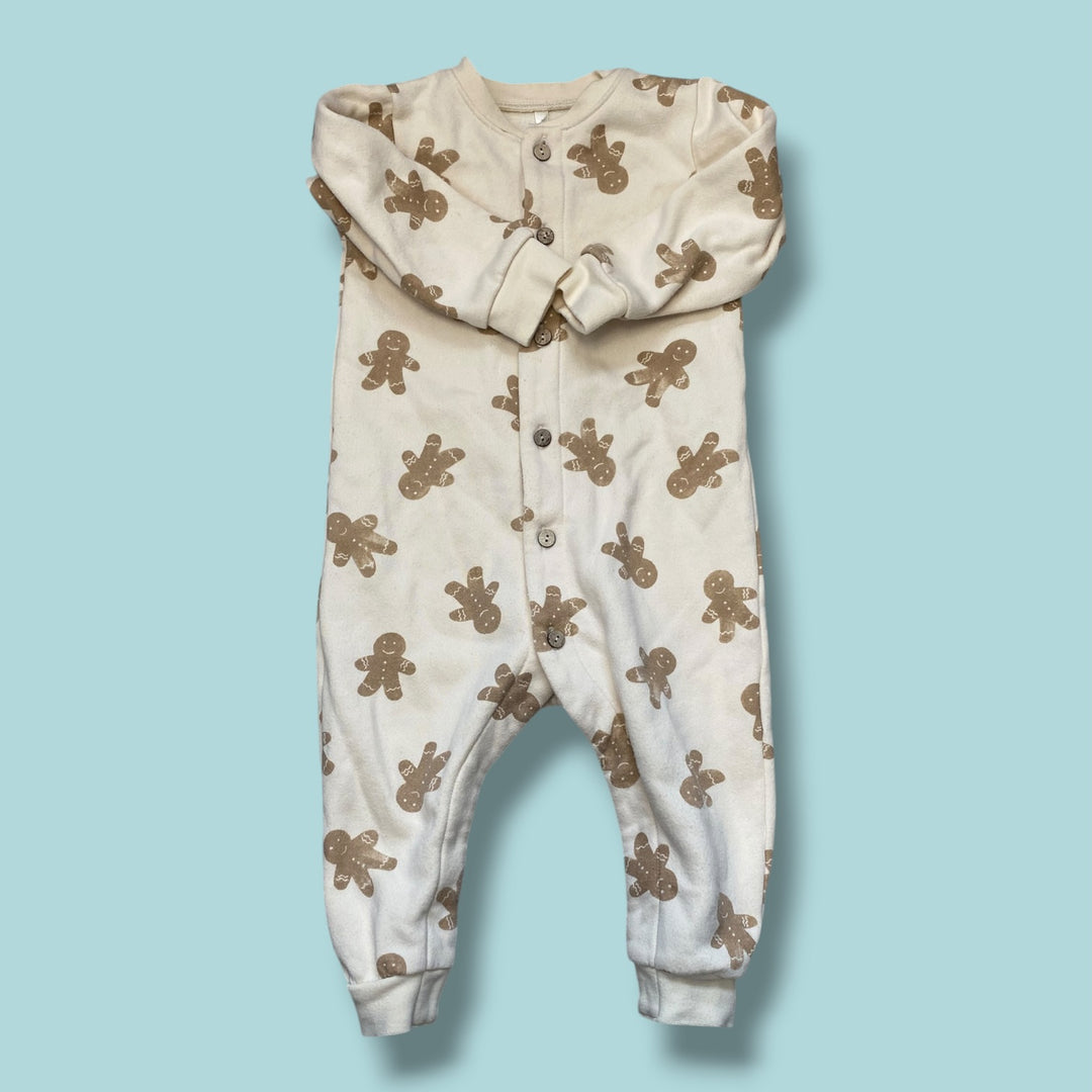 beige  rylee&amp;cru gingerbread romper, 12-18m