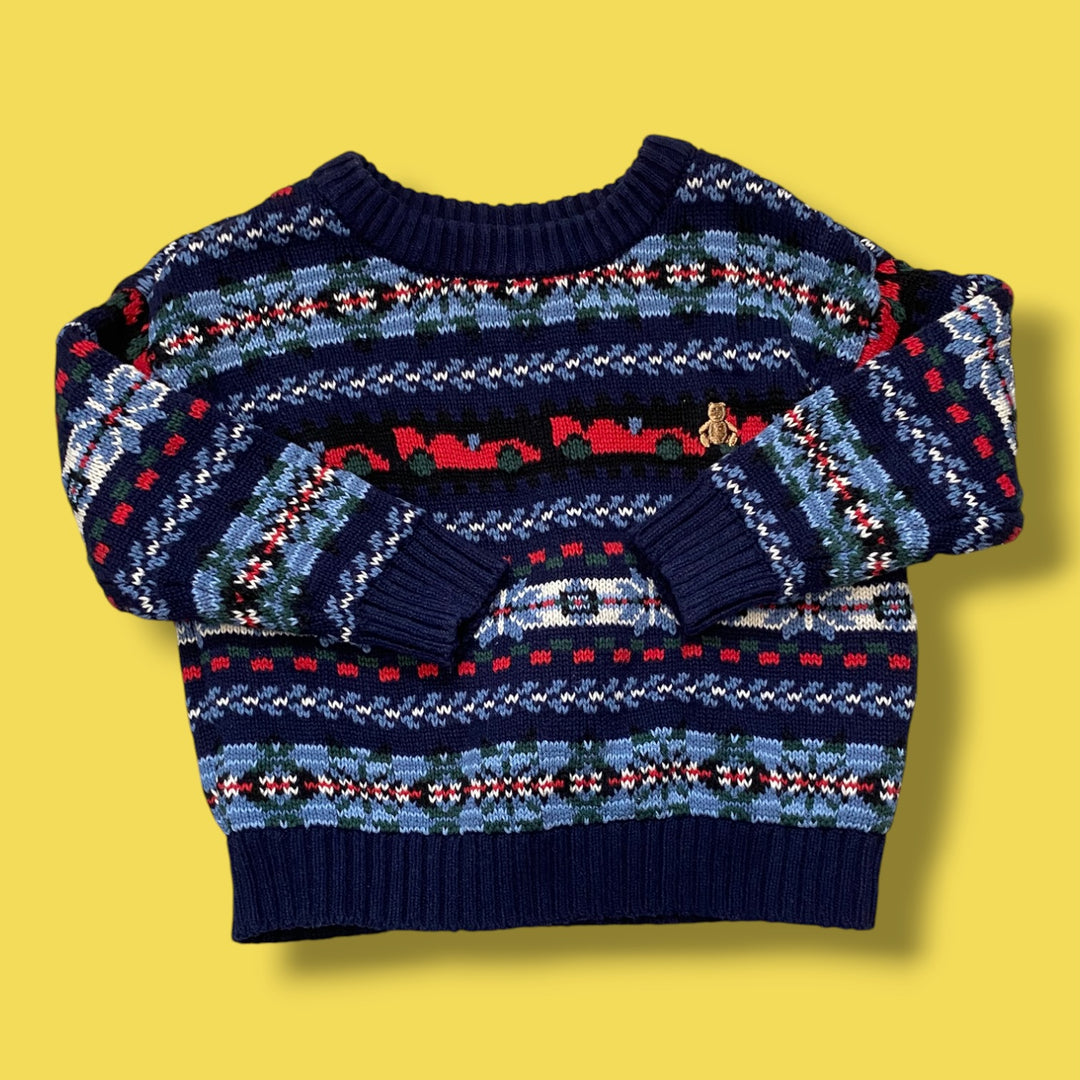 navy gap holiday sweater, 12-18m