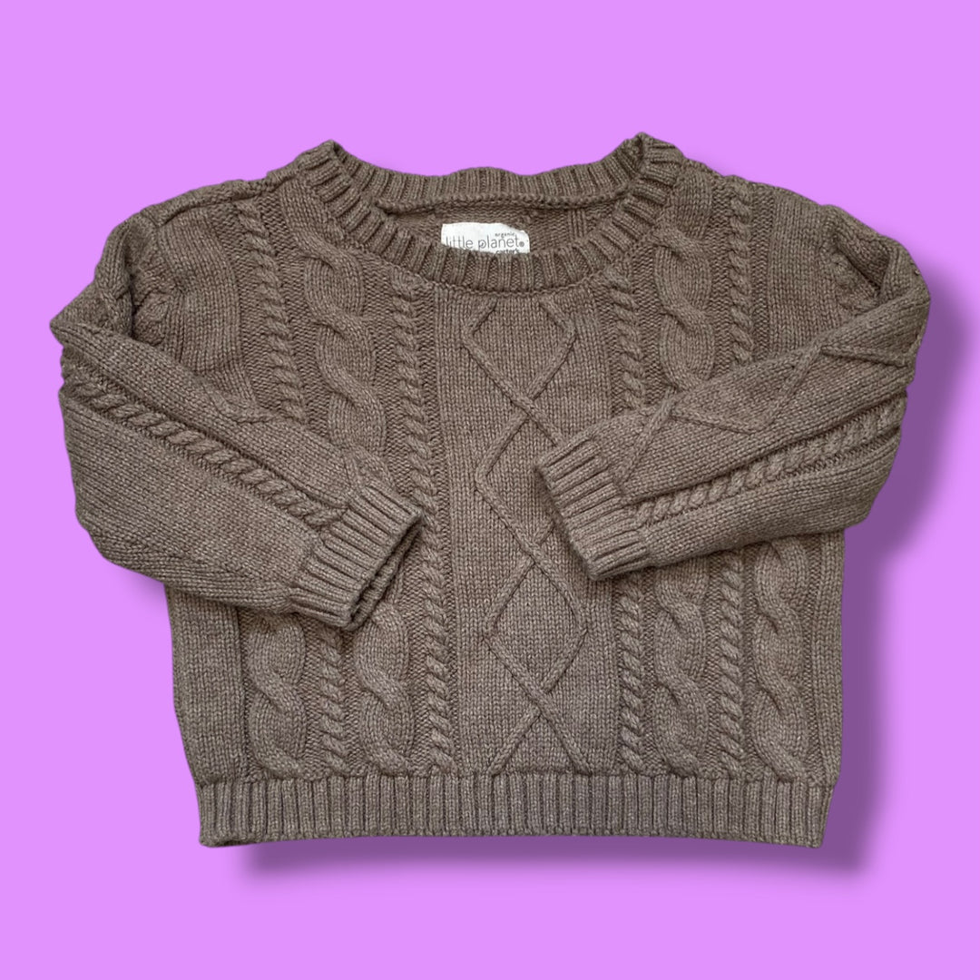 brown little planet sweater, 18m