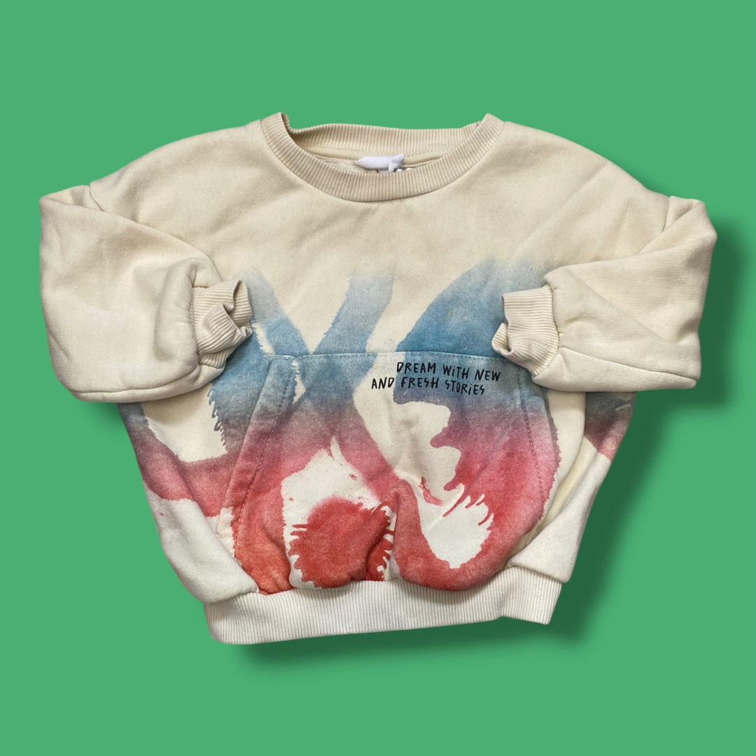 beige Zara sweatshirt, 12-18m
