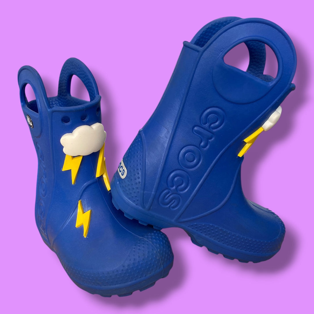 Blue Crocs Rainboots, 7.0