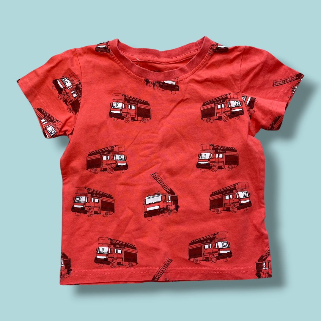 Red Unknown Construction tee, 2Y