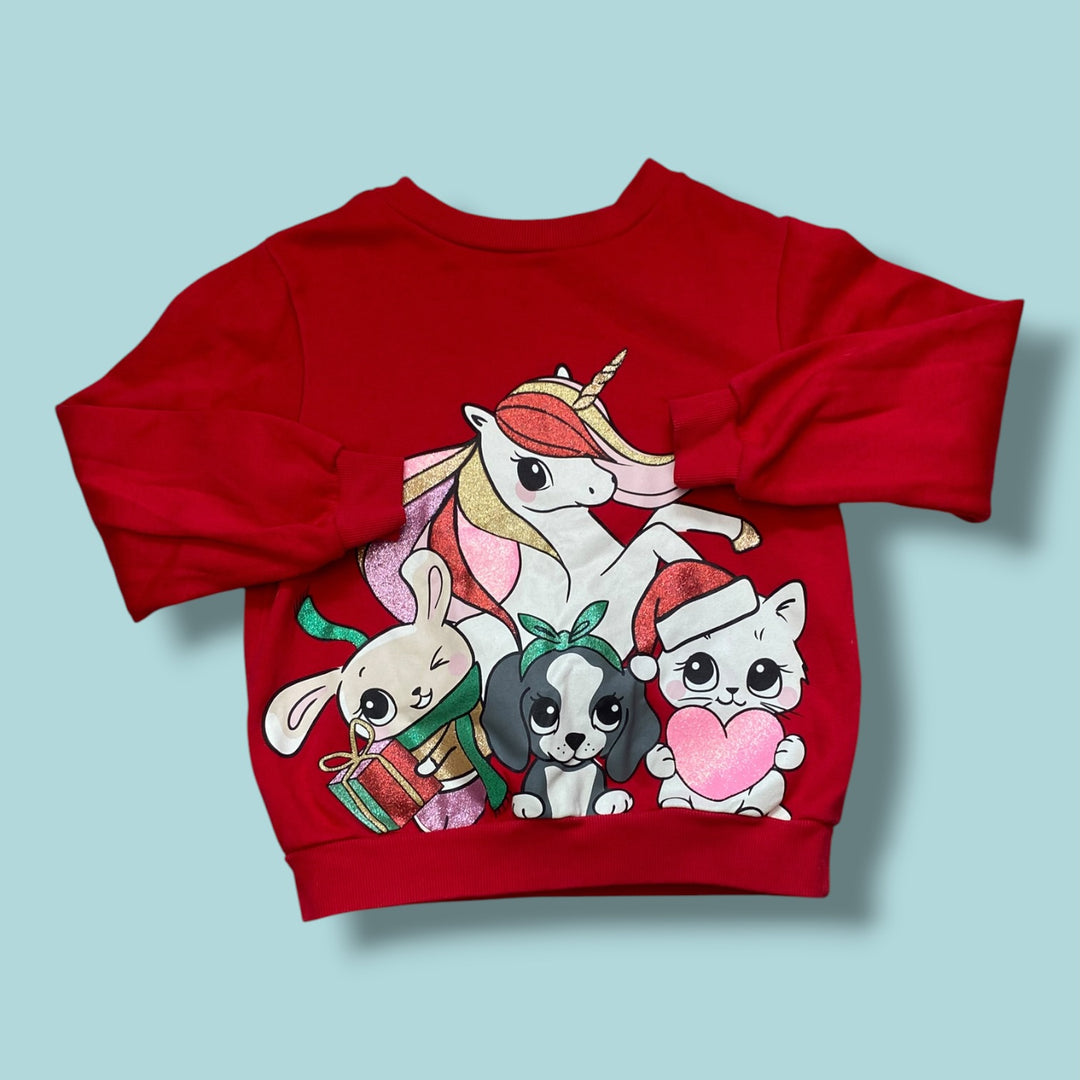 Red H&amp;M Christmas Sweater, 6Y
