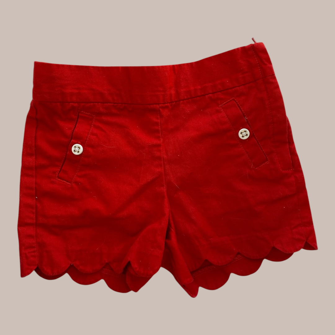 red Janie and Jack scalloped shorts, 4Y