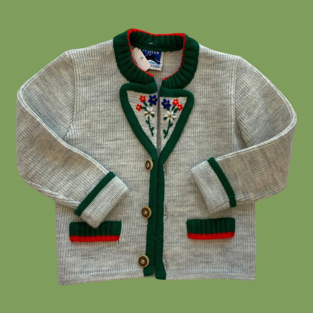 grey Vintage floral cardigan, 9-12m