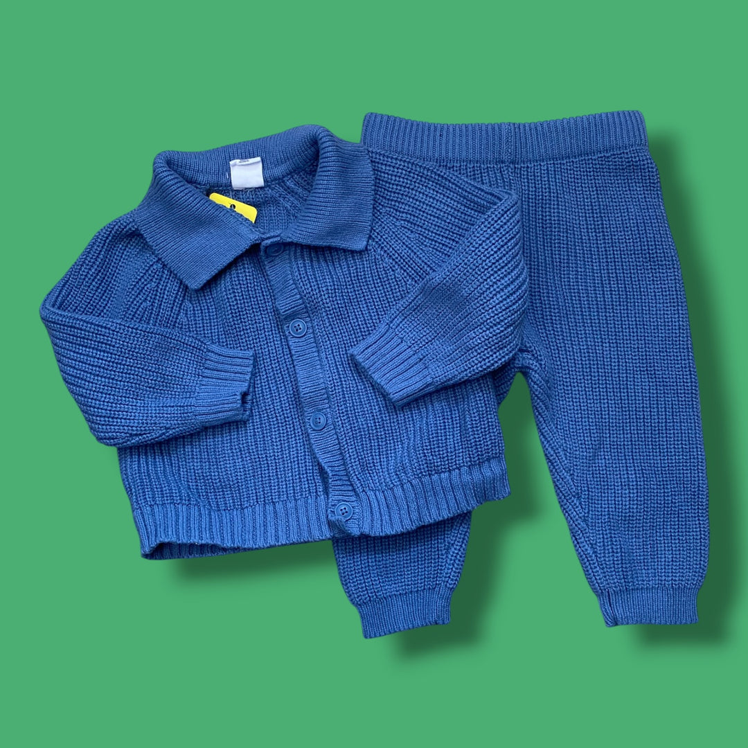 Blue Gap Knit Set, 6-12m