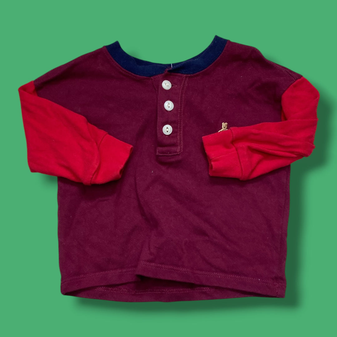burgundy Gap Long, 6-12m