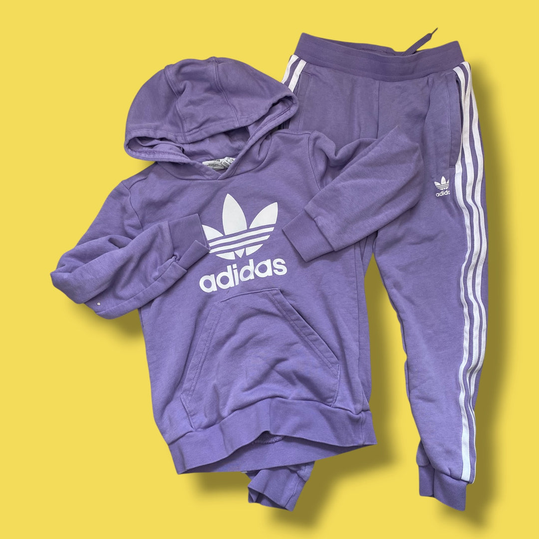 Purple Adidas 2 piece Set, 7Y