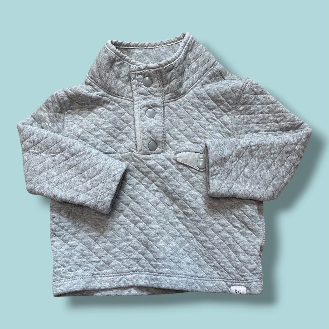 Grey Gap Waffle Sweater, 12-18m