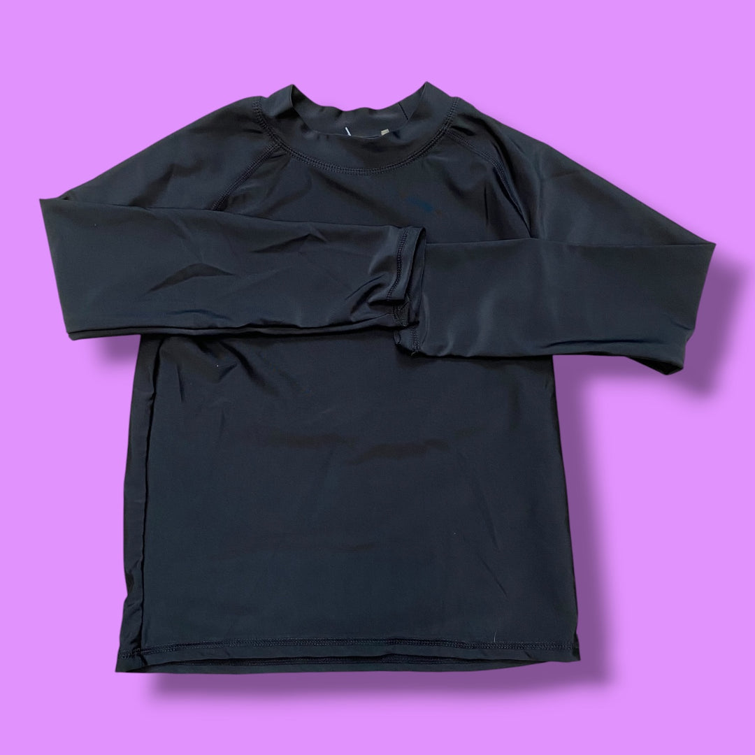 Black Little Bipsy Rash Guard, 5-6Y