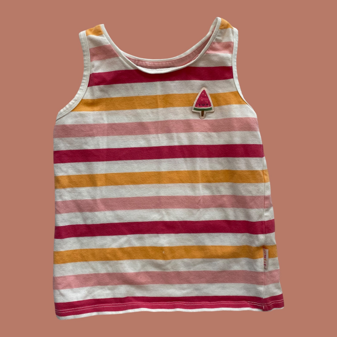 pink Souris Mini striped tank, 4Y