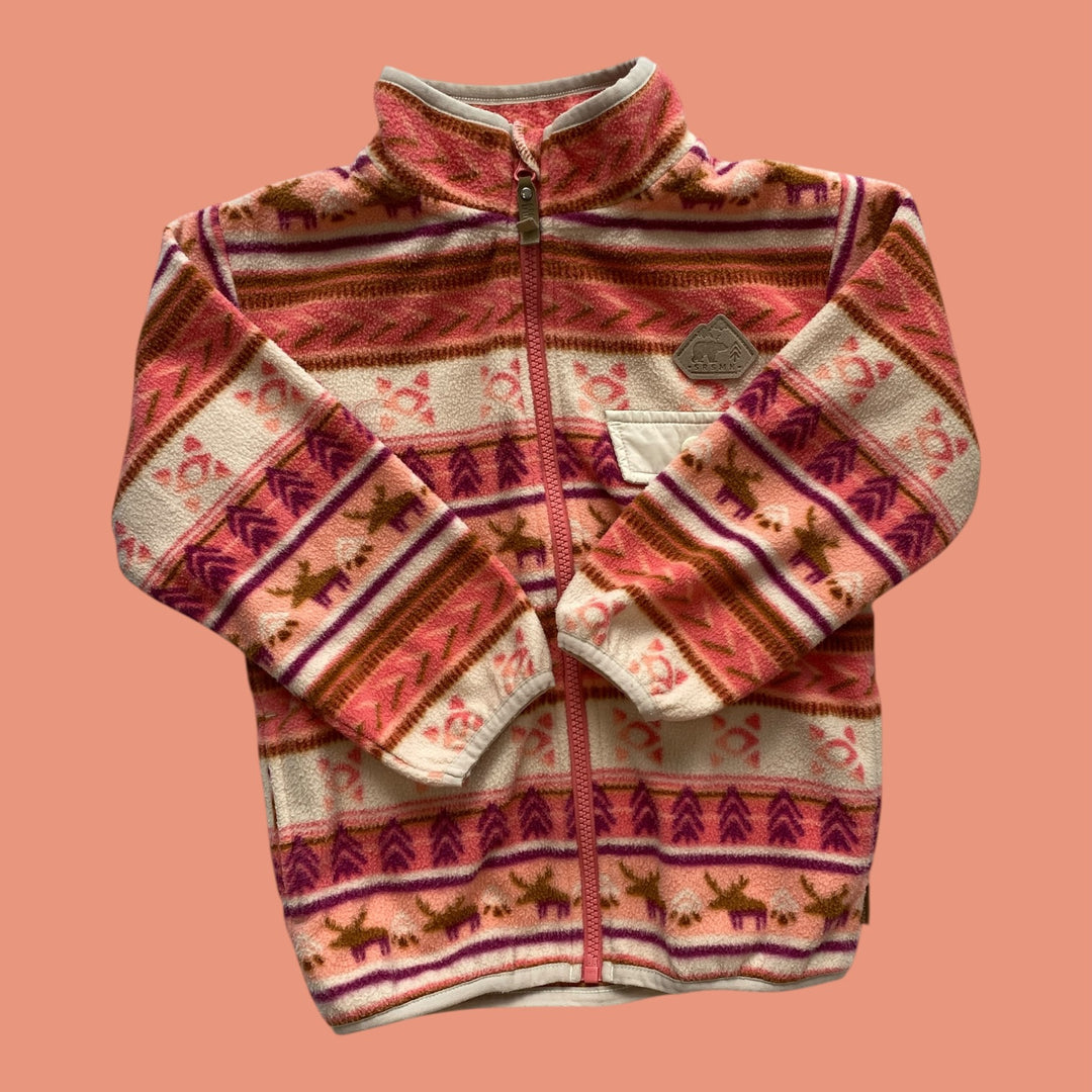 Pink Souris Mini fleece zip, 4y