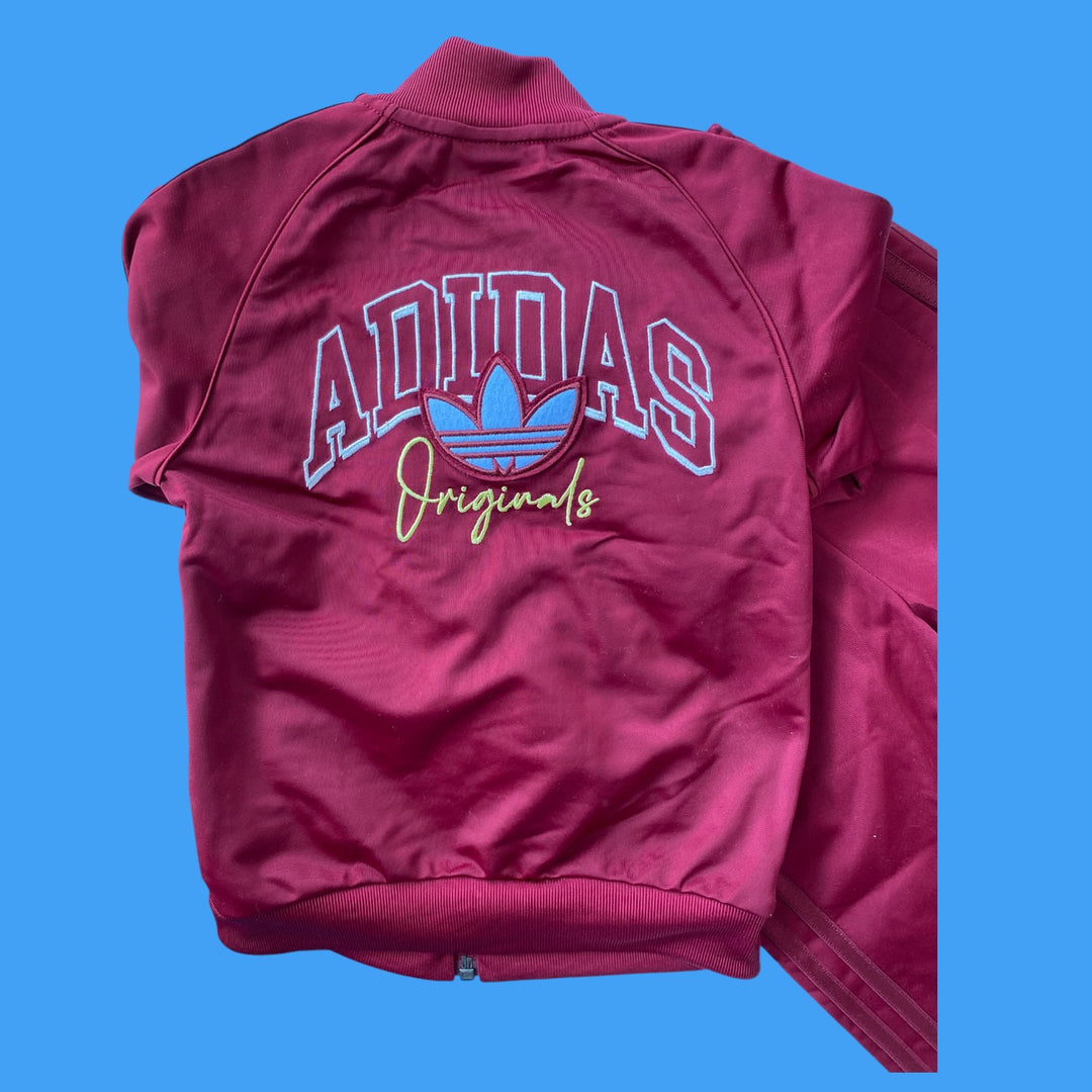 Burgandy Adidas 2 piece set, 4/5y