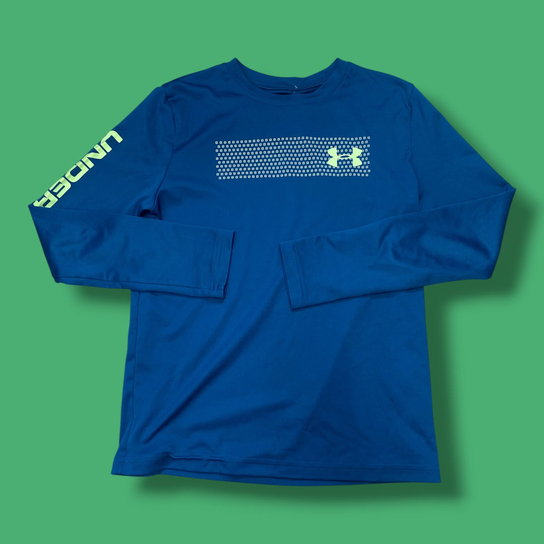 blue under armor long sleeve, 10-12y