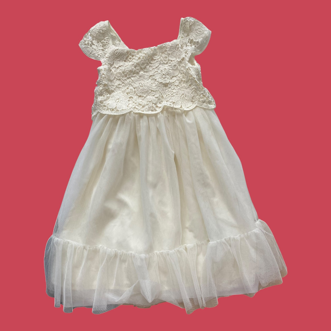 cream H&amp;M eyelet dress, 5Y