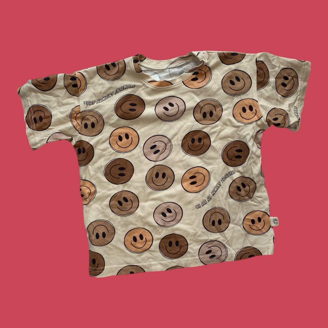 orange Little Yogi t-shirt smiley, 3-5y