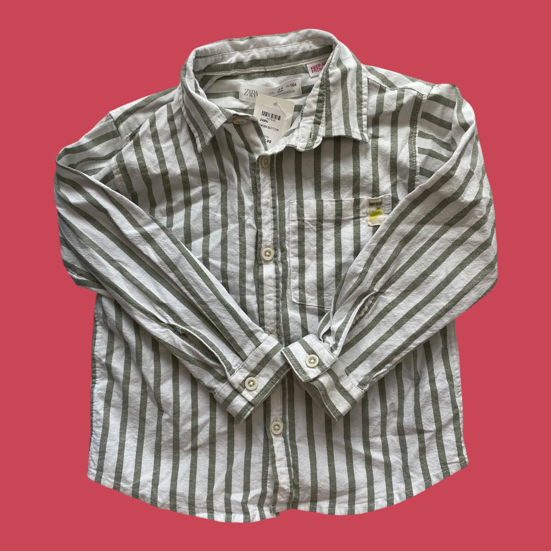 green Zara button up, 3/4y