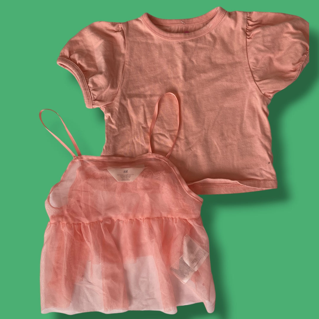 pink h&amp;m 2 piece top, 2/4y