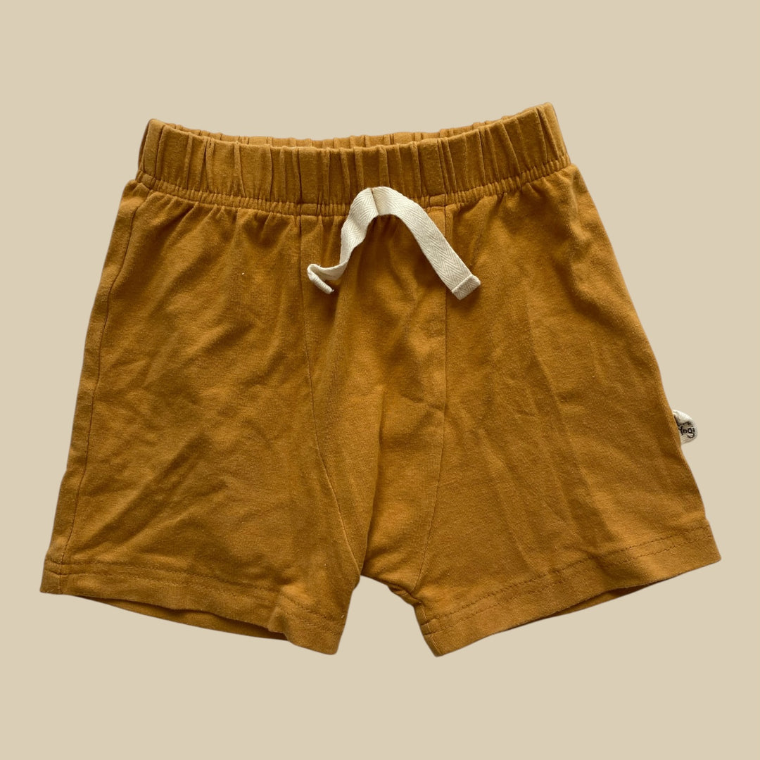 brown Little Yogi shorts, 1-3y