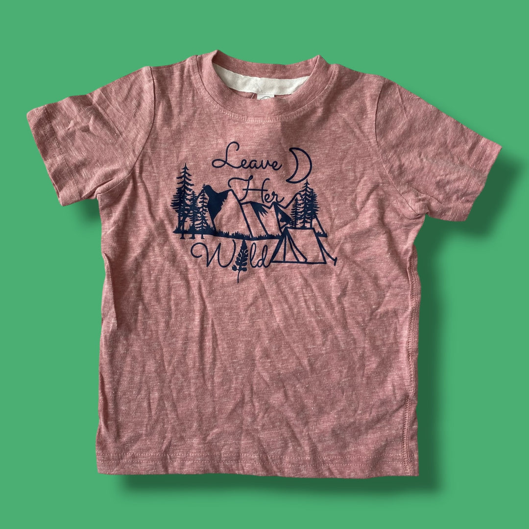 pink  leave her wild shirt, 2y