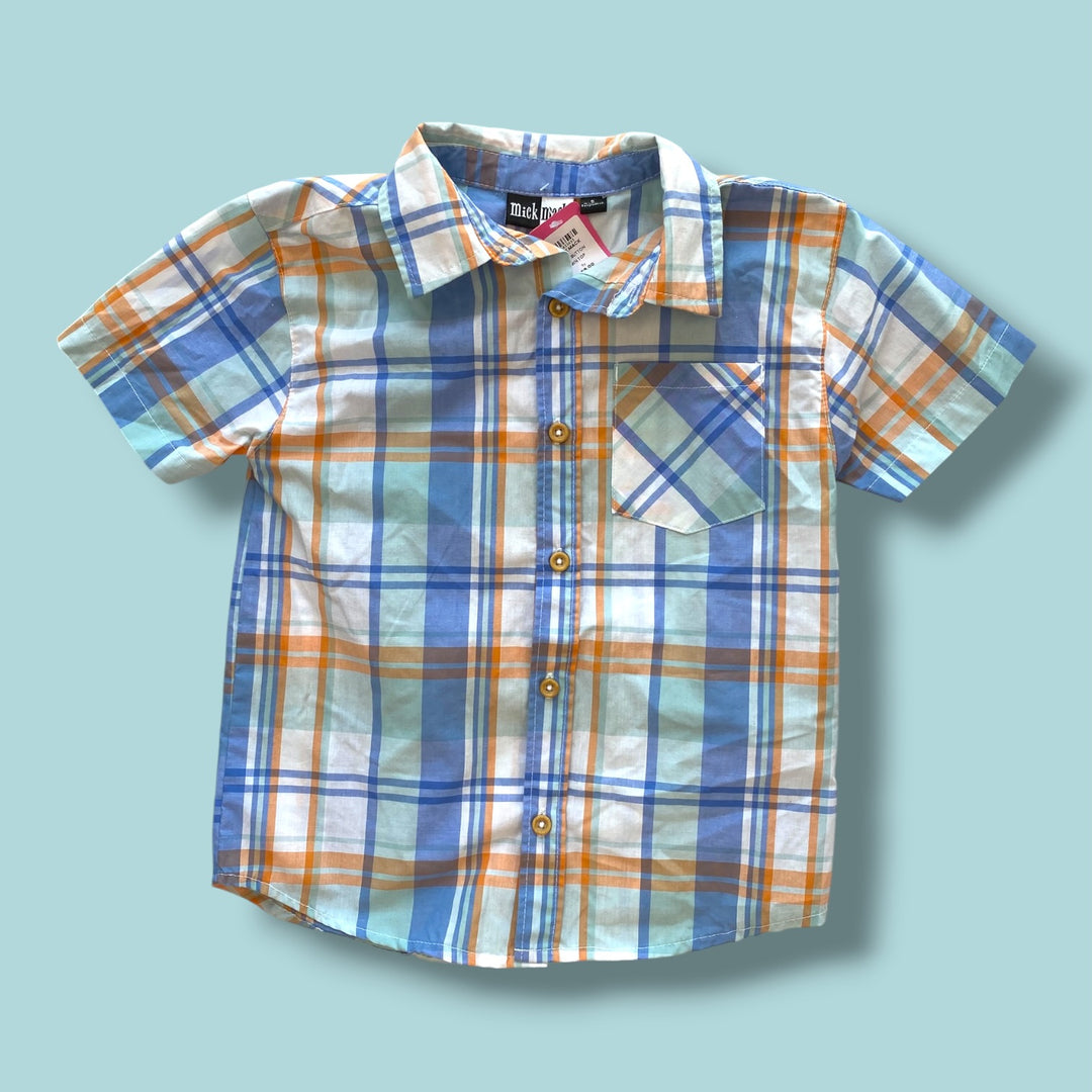 blue Mick Mack button down top, 5y
